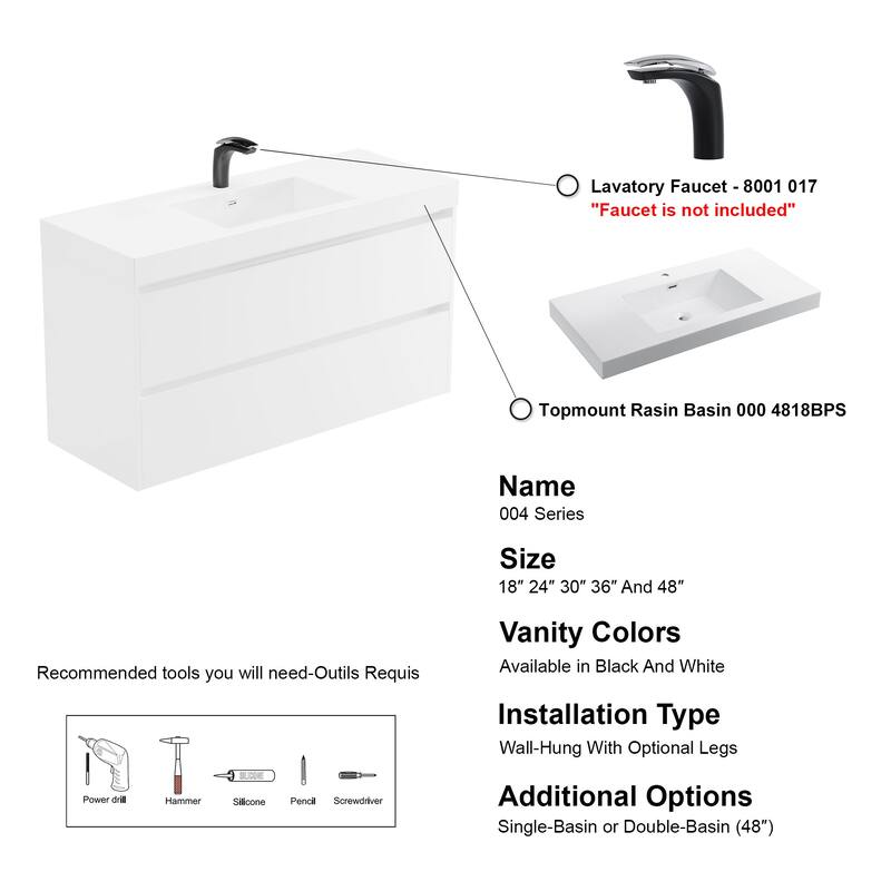 Anne 48" Single Bathroom Vanity Set