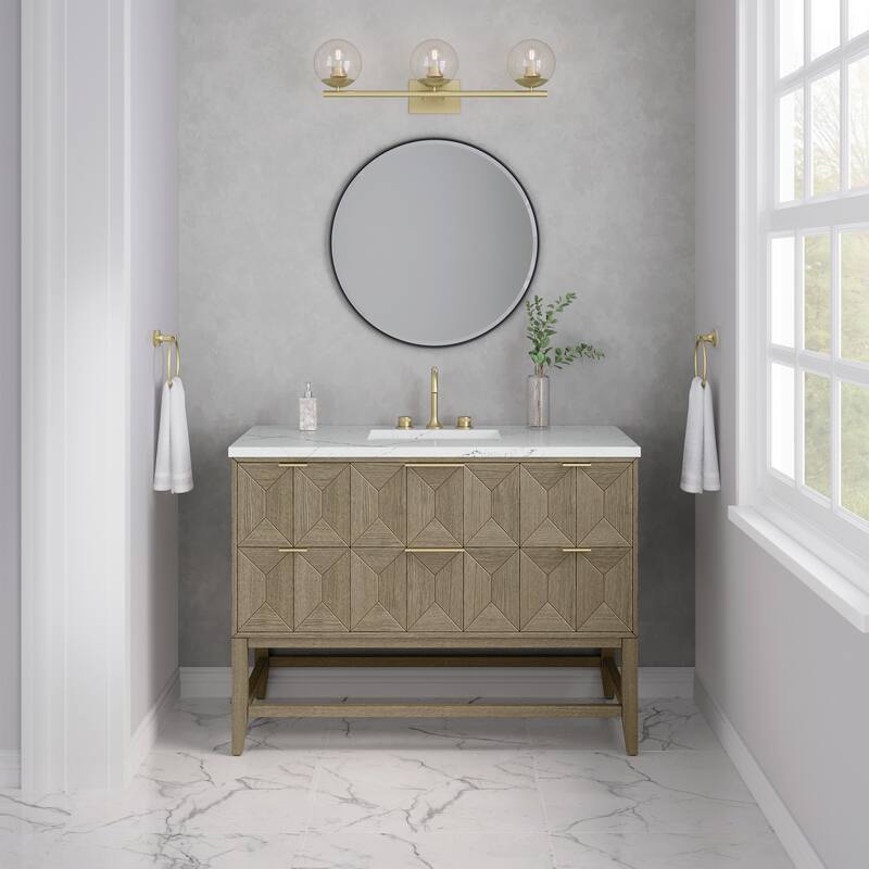 James Martin Vanities Emmeline 48" Single Vanity, Pebble Oak