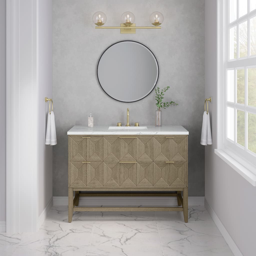 James Martin Vanities Emmeline 48" Single Vanity, Pebble Oak