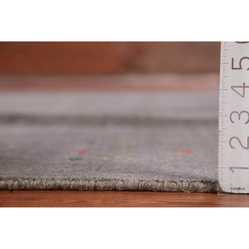 Hand Knotted Oriental 100% Wool Carpet Tribal Tribal Greys & Charcoal Gabbeh Area Rug - 12' 4'' X 8' 11''