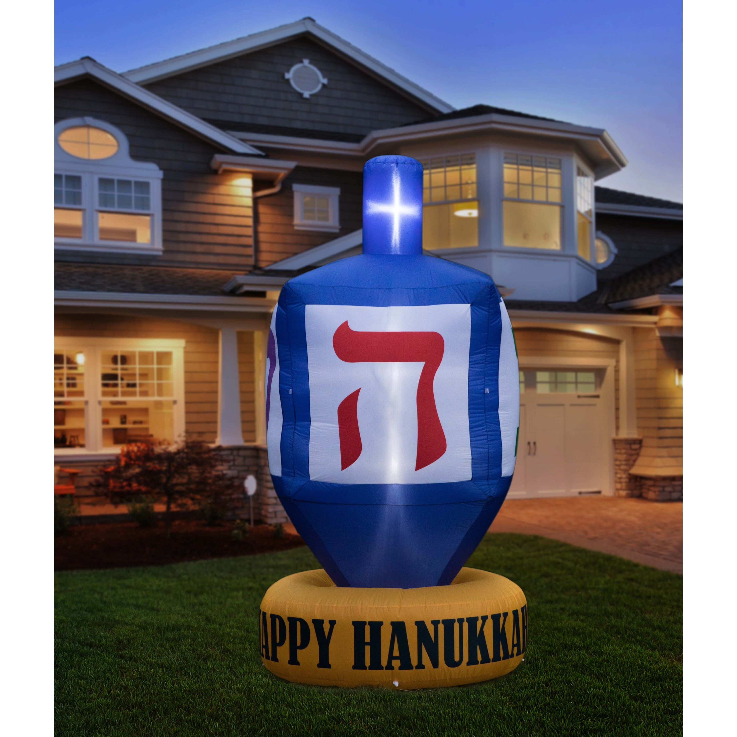 Shop Giant Hanukkah Inflatable Dreidel Yard Decor With Built In Bulbs Tie Down Points And Powerful Built In Fan Overstock 32333440