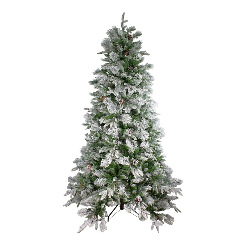 6.5' Flocked Rosemary Emerald Angel Pine Artificial Christmas Tree - 6.5 Foot