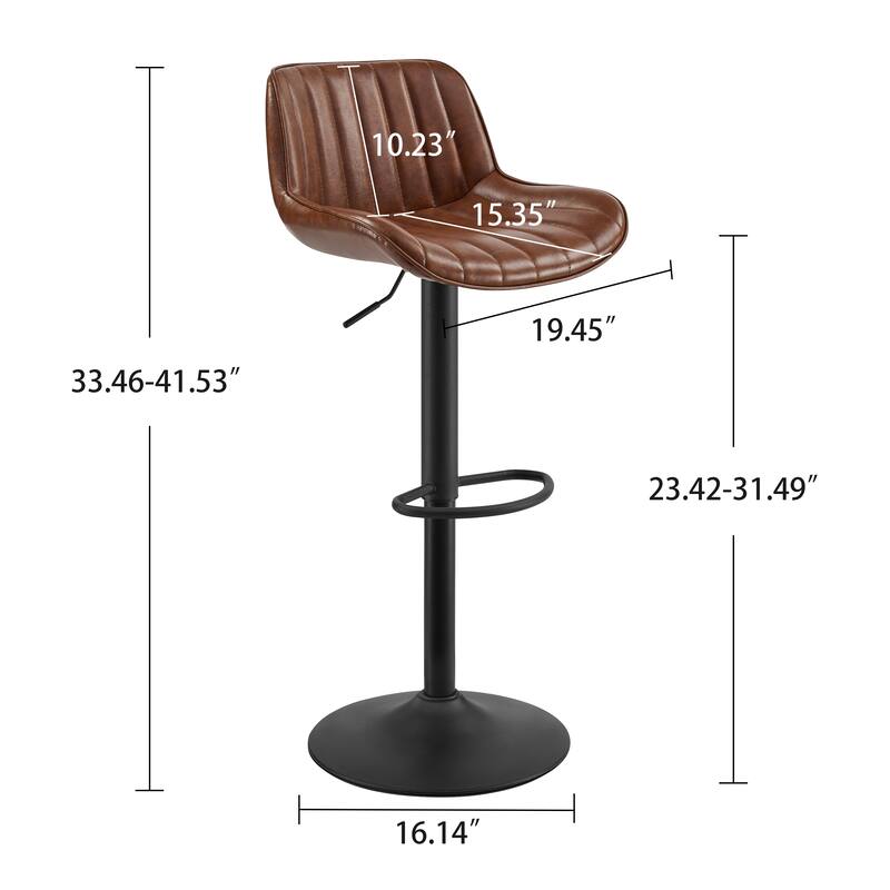 Art Leon Adjustable Height Swivel Barstool, Set of 2