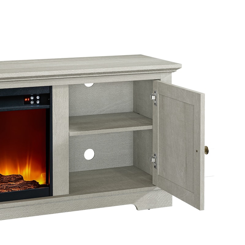 78" TV Stand with 36" Fireplace for up to 400sq ft - 78"W x 23.5"H x 15.5"D