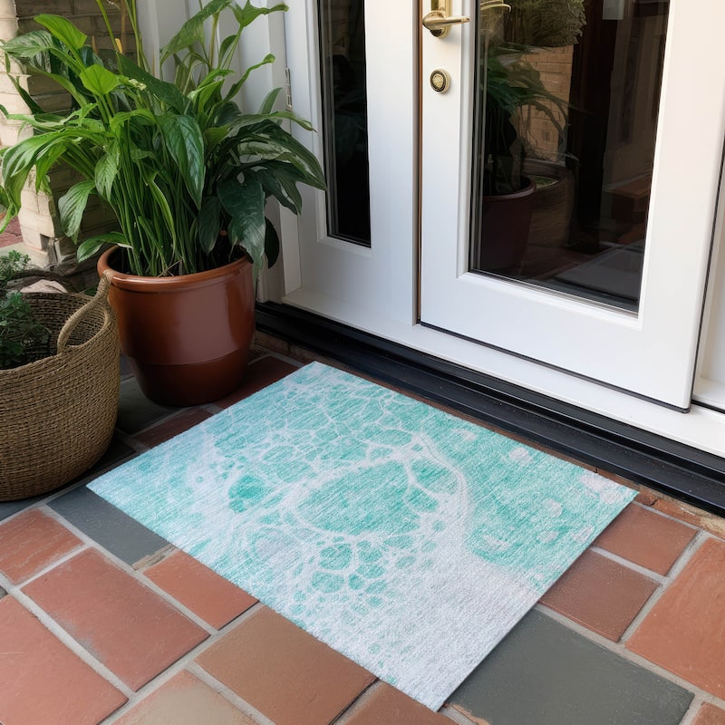 Machine Washable Indoor/ Outdoor Chantille Abstract Contemporary Rug