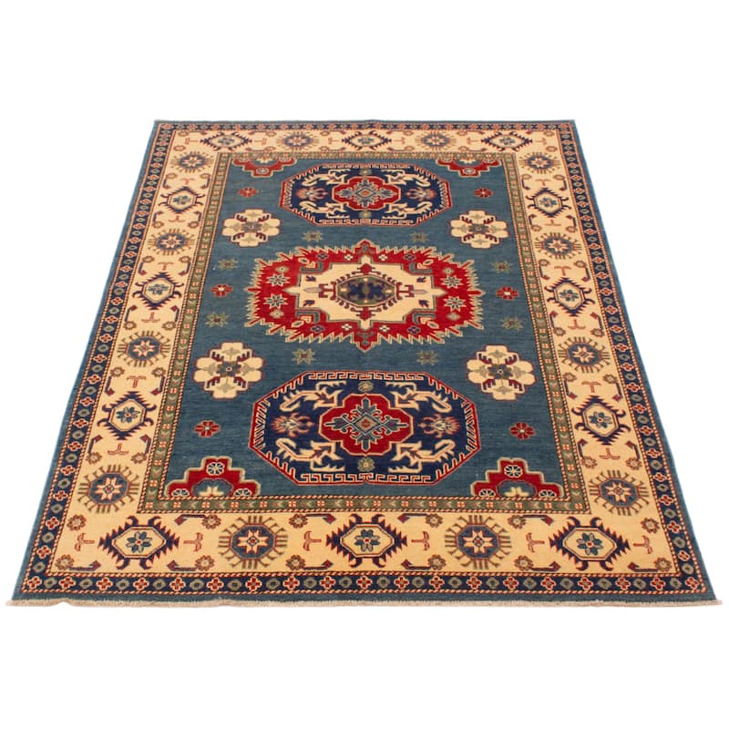 ECARPETGALLERY Hand-knotted Finest Ghazni Blue Wool Rug - 5'6 x 7'10