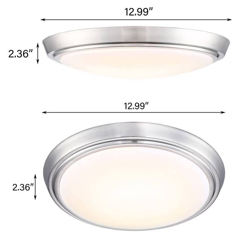 4Pack-23W LED Dimmable Round Globe Flush Mount Ceiling Light - 23W-4PCS 12.99"x12.99"x2.36"