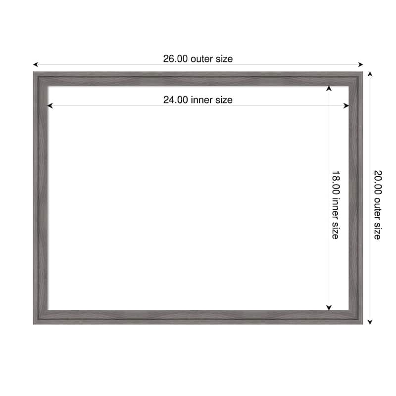 Amanti Art Florence Gold Framed Dry Erase Magnetic Board - 26 x 20 in - Florence Grey