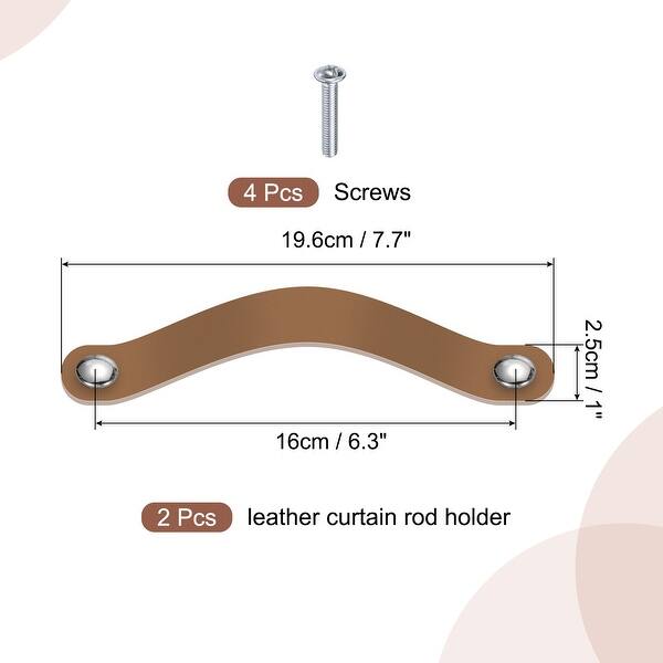 dimension image slide 8 of 12, Leather Drawer Pull for Kitchen Bedroom Dresser Cupboard