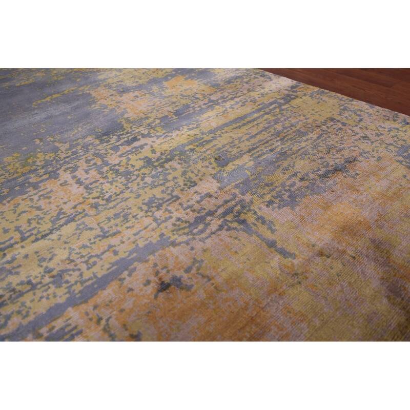 Contemporary Multicolor Abstract Area Rug Handmade Wool Carpet - 4'0"x 6'6"