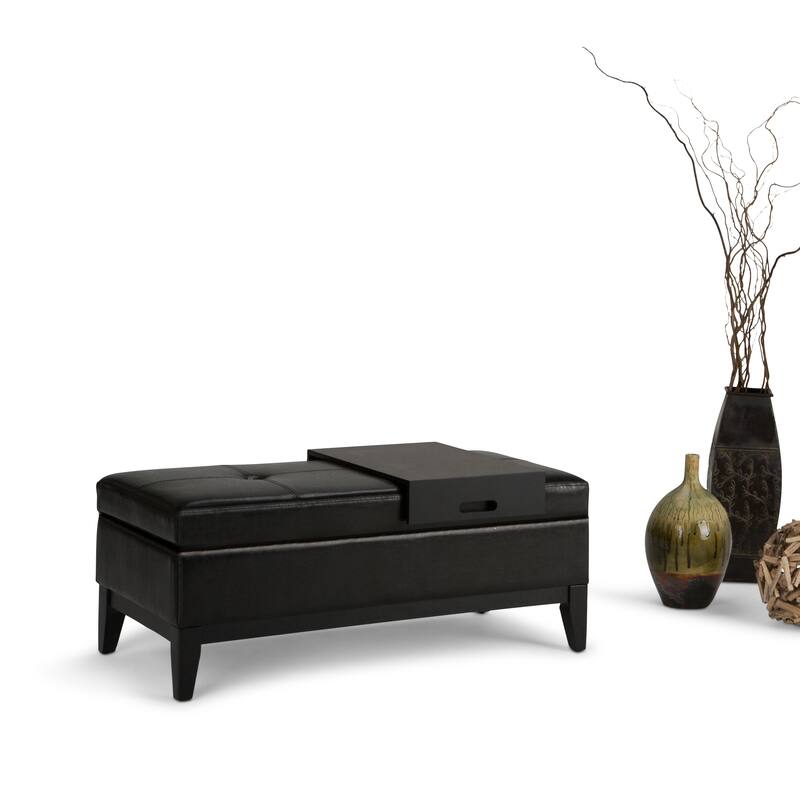 Storage Ottoman Bench with Tray