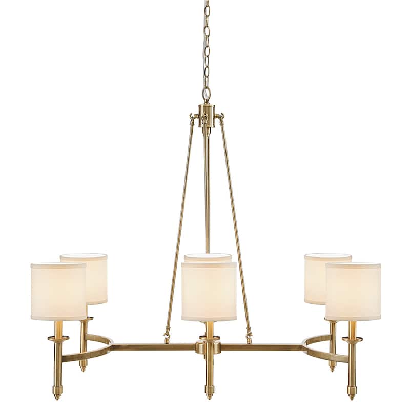 Madison Park Signature Elegenza 6-light Chandelier with Fabric Drum Shades