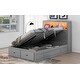 preview thumbnail 7 of 10, Lift Up Storage Bed, Full Size LED Bed Frame w/ Storage Drawers, Wood Platform Beds w/ Charging Station, Hydraulic Storage, Gray