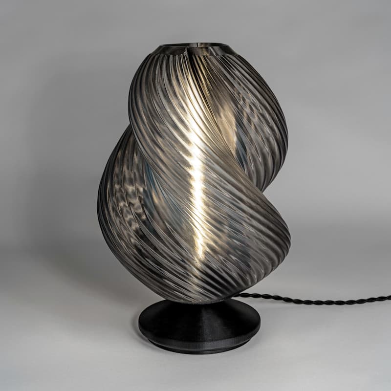 Vega 13.5" Mid-Century Coastal Plant-Based PLA 3D Printed Dimmable LED Table Lamp, by JONATHAN Y