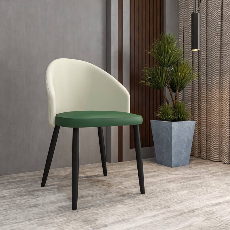 Paradiso Modern Dining Chairs Upholstered Seat and Solid Wood Legs by LeisureMod