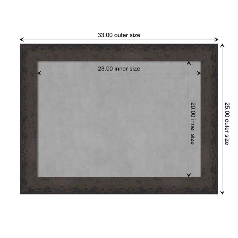 Amanti Art Dappled Black Brown Framed Magnetic Board - Board Size 28x20