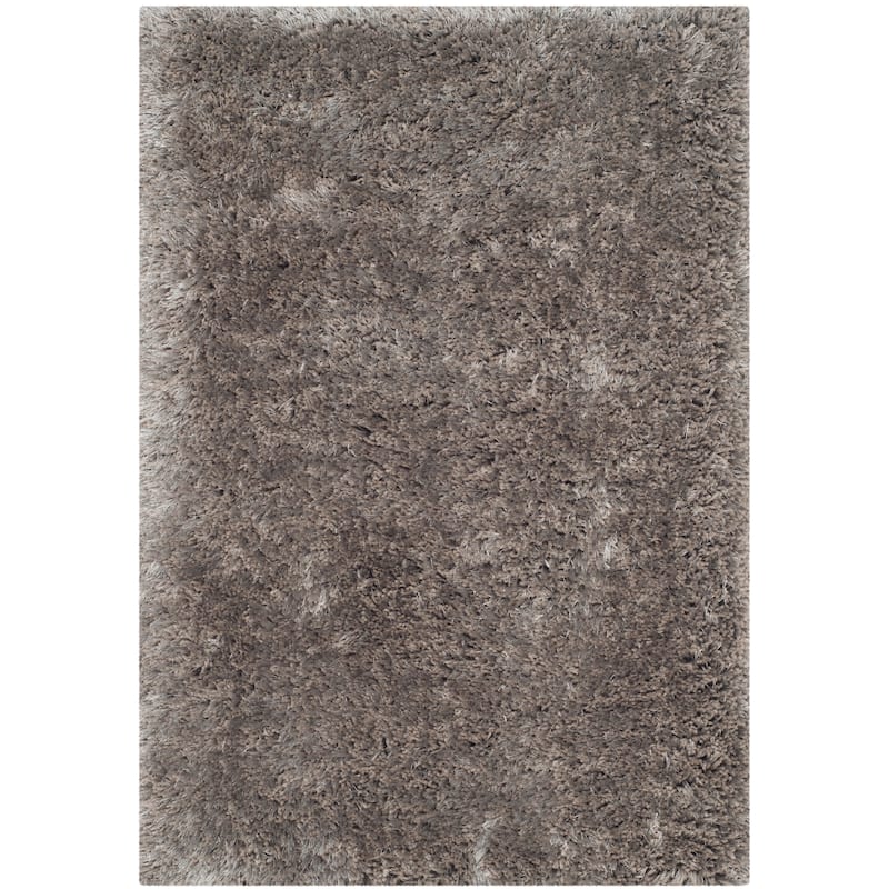 SAFAVIEH Handmade South Beach Leonella Shag Solid Polyester Rug - 2'3" x 4' - Silver - Rectangle