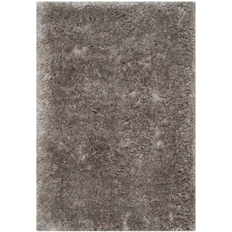 SAFAVIEH Handmade South Beach Leonella Shag Solid Polyester Rug - 2'3" x 4' - Silver