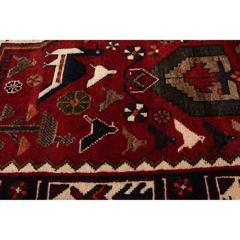 ECARPETGALLERY Hand-knotted Konya Anatolian Dark Red Wool Rug - 5'5 x 10'1