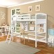 preview thumbnail 7 of 38, Twin size Loft Bed with Storage Shelves, Desk and Ladder, White
