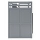 preview thumbnail 18 of 18, Gray Twin Size Solid Wood Modern Loft Bed with Storage Stairs and Wardrobes