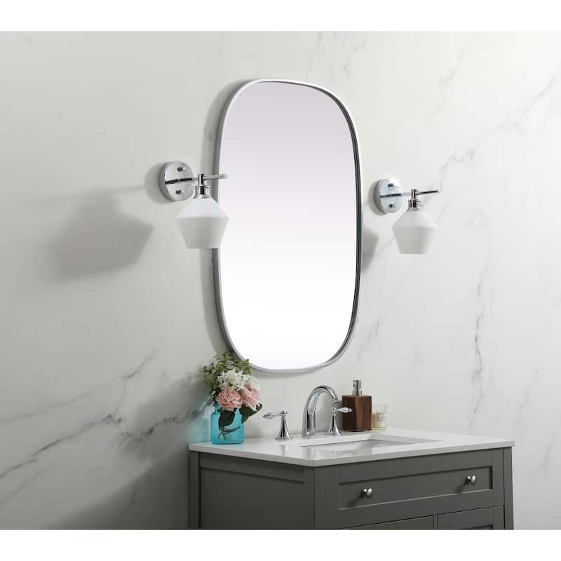 Indigo Home Metal Frame Oval Mirror 24x36 Inch