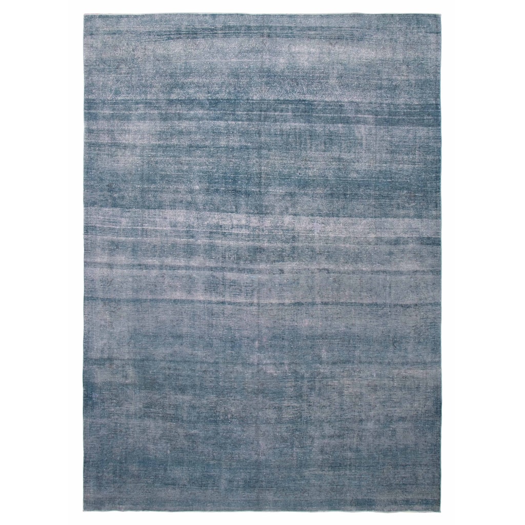 ECARPETGALLERY Hand-knotted Color Transition Denim Blue Wool Rug - 9'8 x 13'3