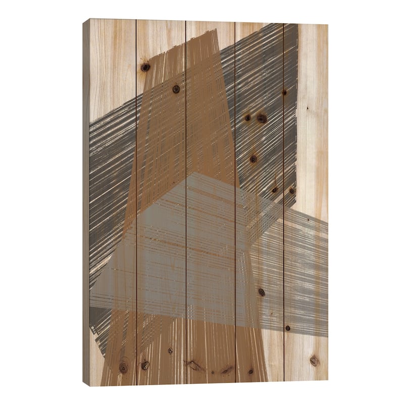 Triangle Stripes II Print On Wood by Jennifer Goldberger - Multi-Color - 40x26x1.5
