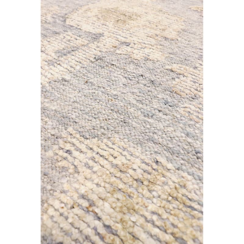 Pasargad Home Oushak Hand-Knotted Grey/Blue Wool Area Rug - 9' 1'' X 10' 3''