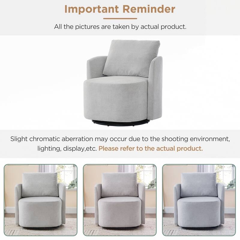 Upholstered Swivel Sofa Chair with Curved Desig