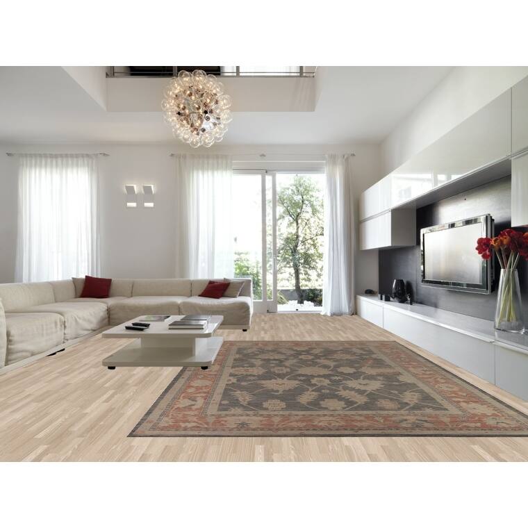 Vegetable Dye Grey Oushak Turkish Large Rug Hand-Knotted Wool Carpet - 10'1"x 14'3"