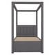 preview thumbnail 16 of 33, Upholstery Canopy Platform Bed with Trundle and Three Storage Drawers