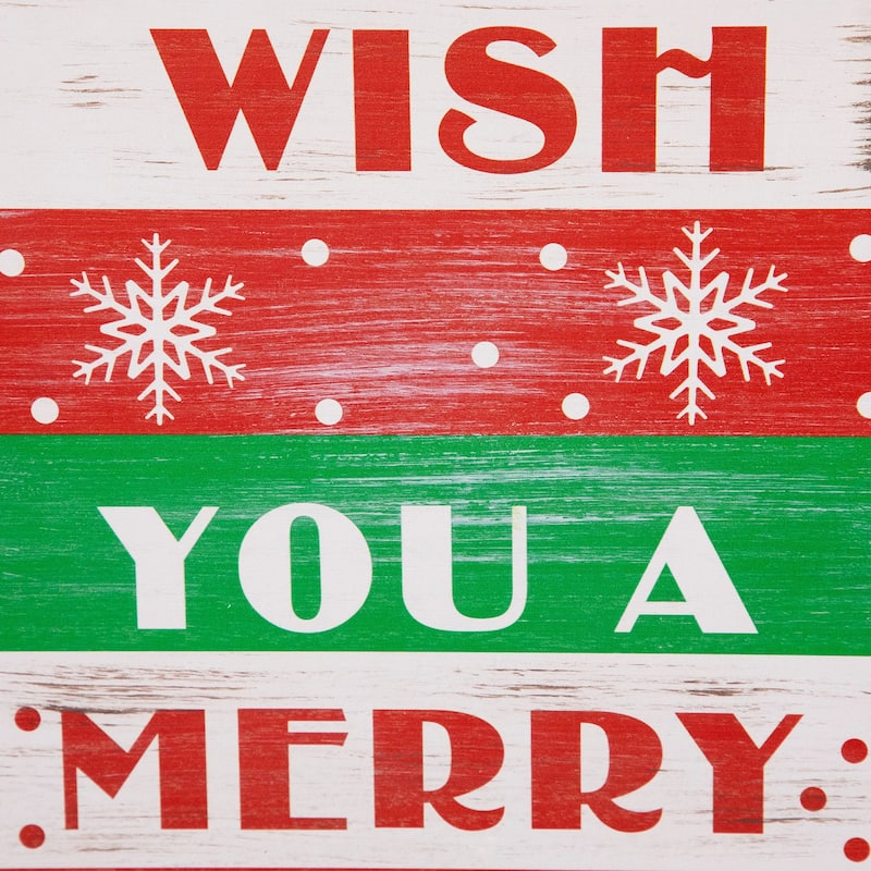 We Wish You A Merry Christmas Wooden Tree Sign - 16.5"