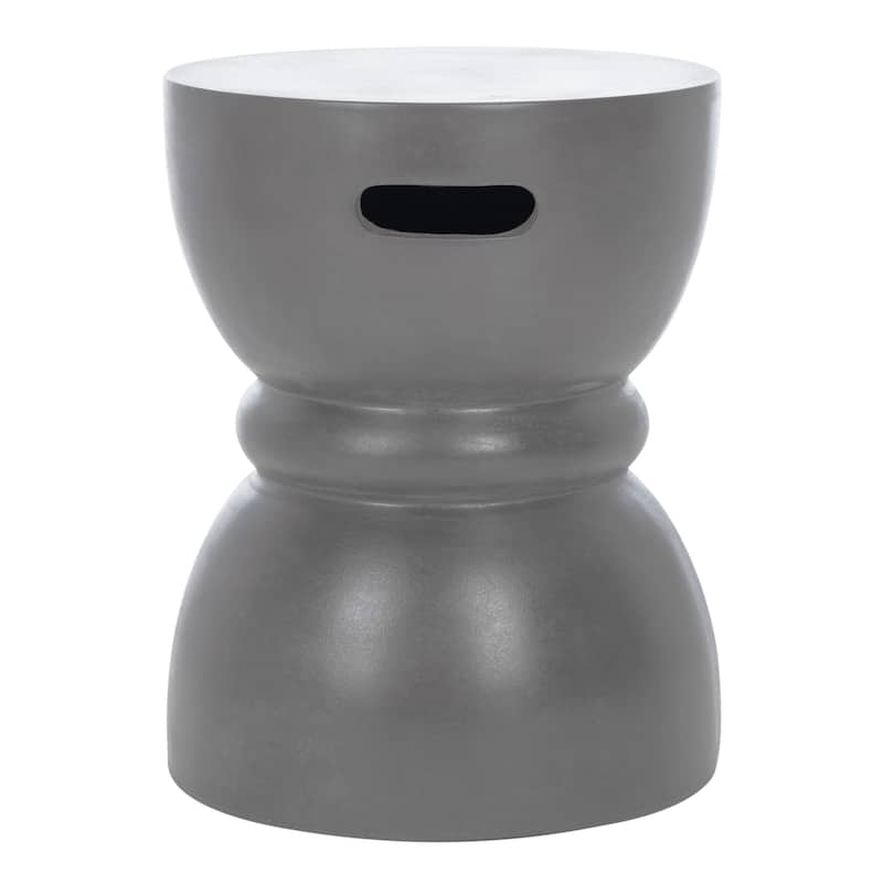 SAFAVIEH Haruki Concrete Indoor/ Outdoor Accent Table (Dark Grey) - 13.7" x 13.7" x 17.7"
