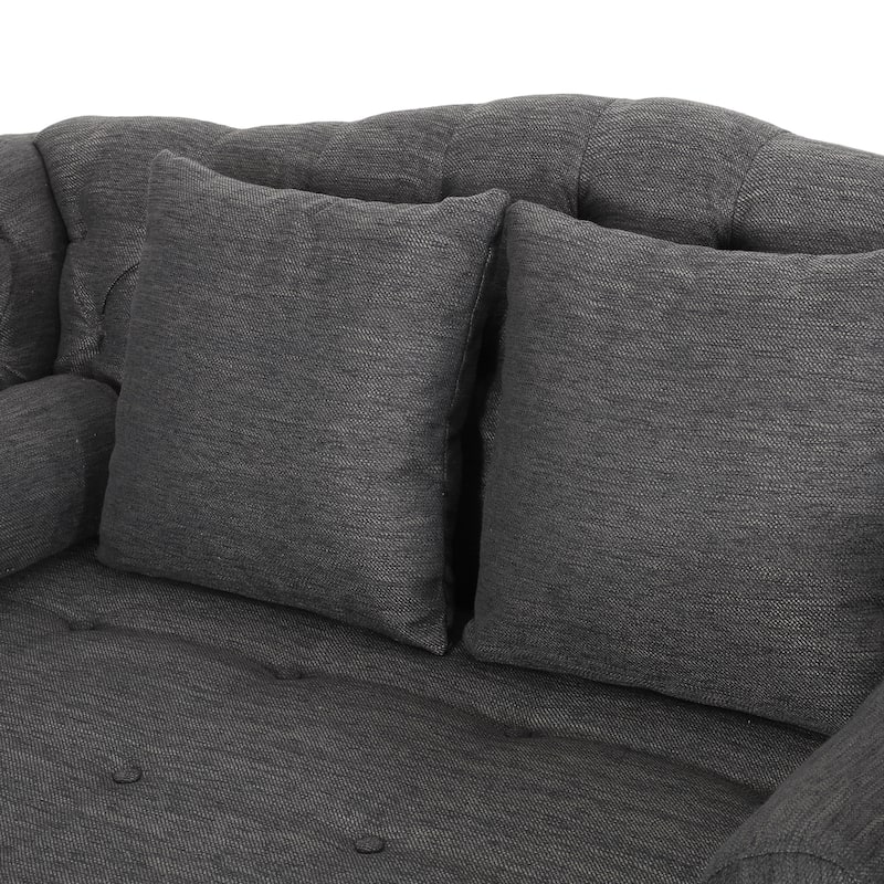 Wellston Tufted Double Chaise Lounge by Christopher Knight Home