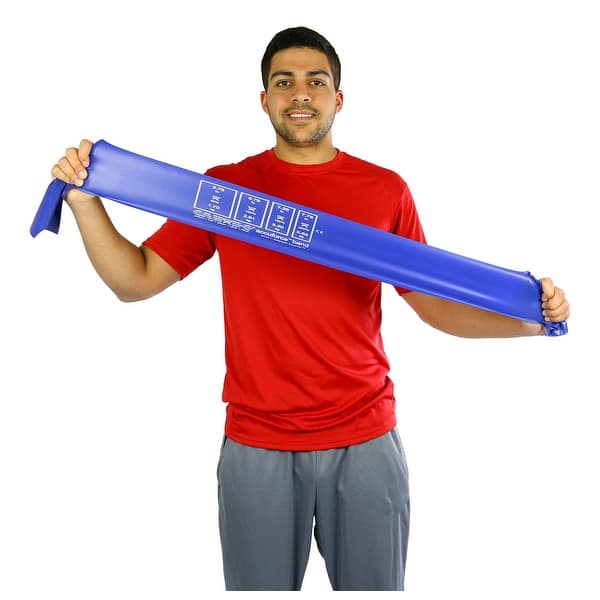 CanDo AccuForce Exercise Band - 4' exercisers, 5-piece set (1 each: yellow, red, green, blue, black)