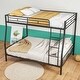 preview thumbnail 3 of 8, Full Size Bunk Bed with Ladder and Guardrail, Heavy Duty Metal Bunk Bed Frame, Noise Free Frames for Bedroom Dorm