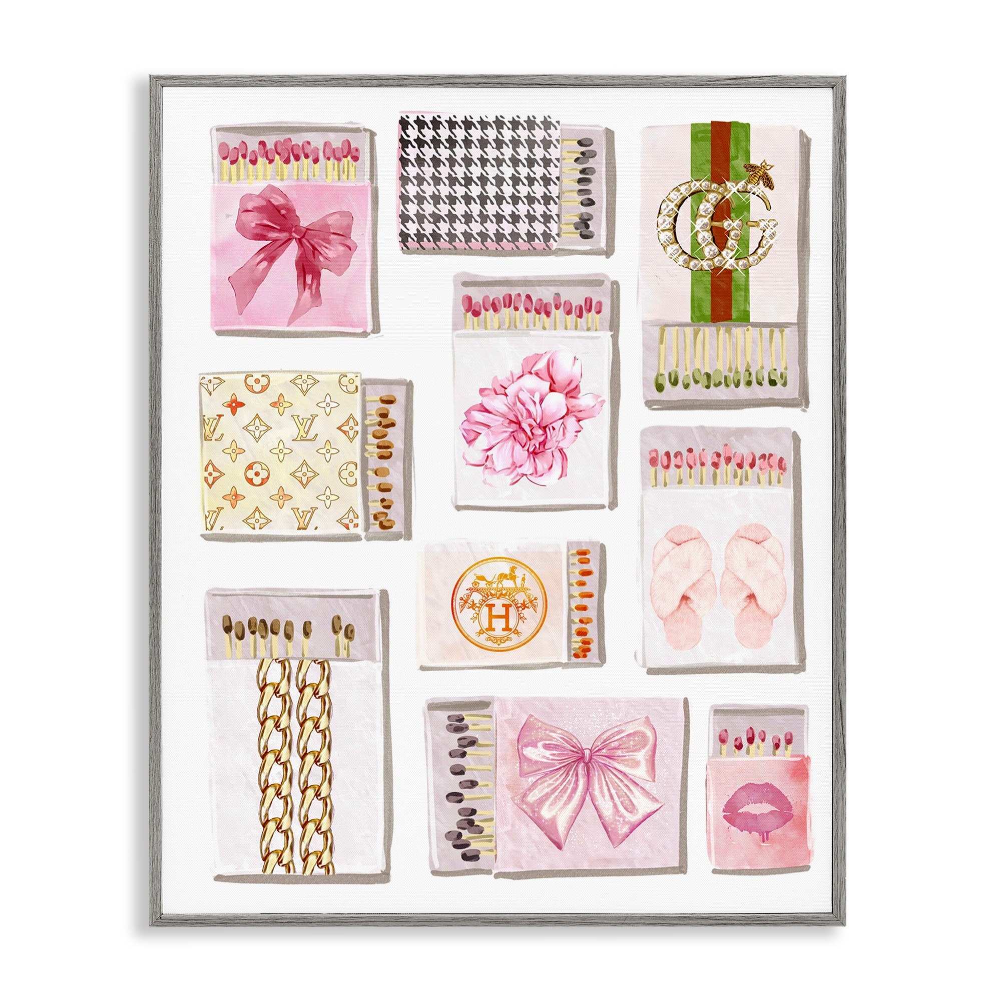 Stupell Trendy Glam Match Boxes Framed Giclee Art Design By Ziwei Li