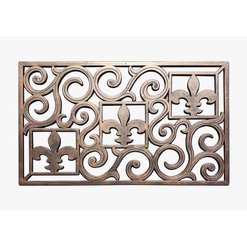 A1HC First Impression, Natural Rubber Doormat, Non-Slip, Durable, Heavy Duty Rubber Mat, 18"X30" - Floral