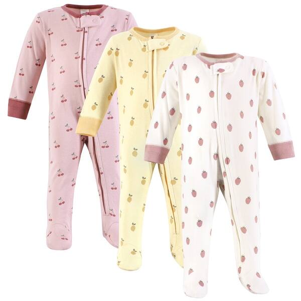 slide 1 of 1, Hudson Baby Infant Girl Cotton Sleep and Play, Assorted Fruit 0-3 Months - Assorted Fruit