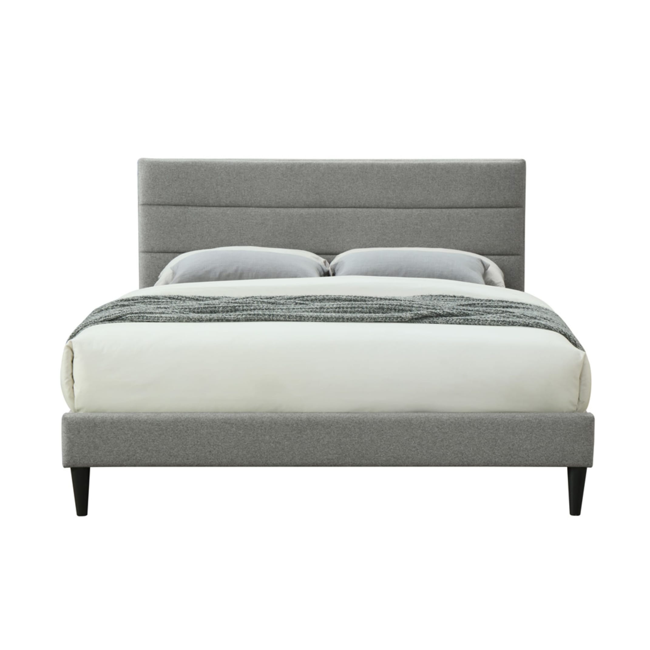 Full Polyester Upholstered Platform Bed with USB Charging
