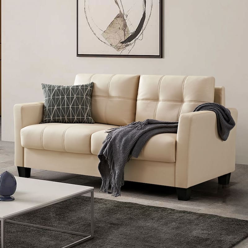 Ainfox 57.50'' Faux Leather Loveseat