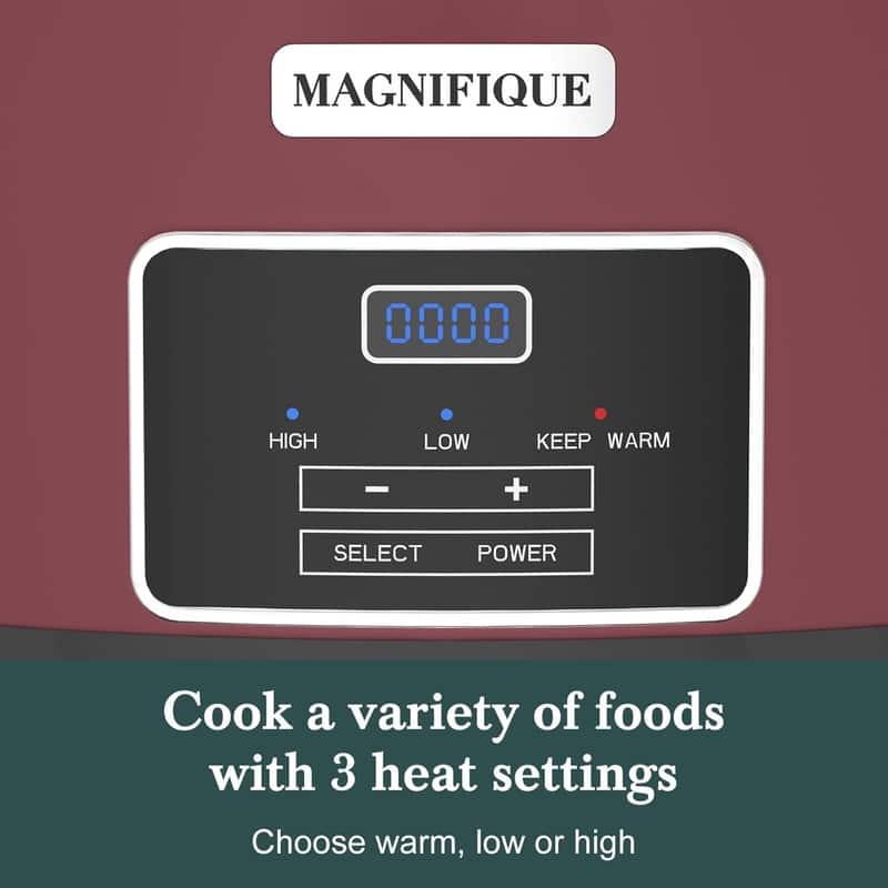 7-quart Red Programmable Slow Cooker with Timer