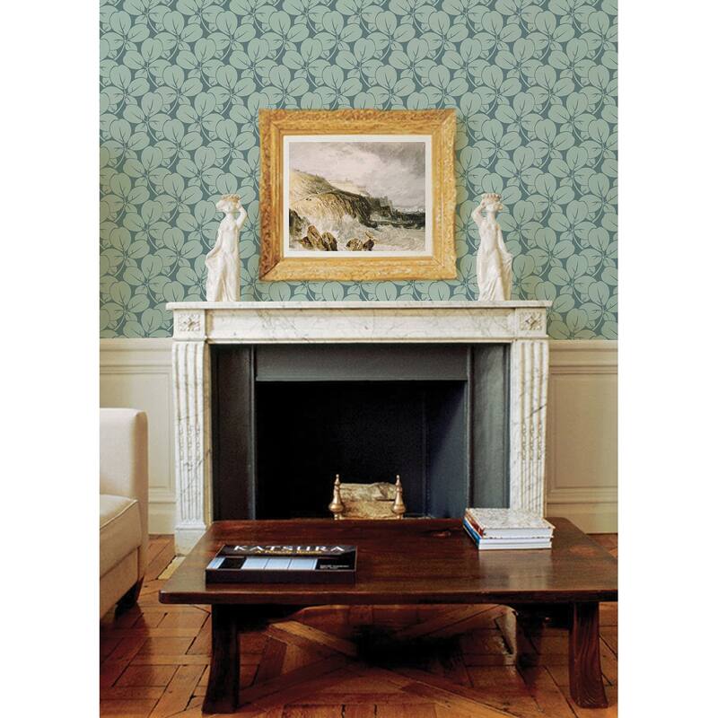 A-Street Prints Robert Aqua Clover Wallpaper