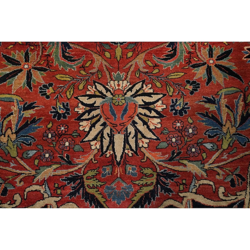 Hand Knotted Oriental 100% Wool Carpet Traditional Floral Oranges & Rust Bidjar Area Rug - 16' 10'' X 10' 6''