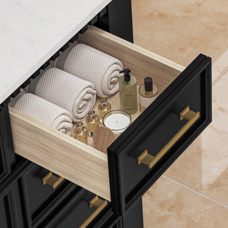 36 Inch Bathroom Vanity with Sink, Soft-Close Sliding Drawers & Cabinet, Bathroom Vanity Cabinet Set in White