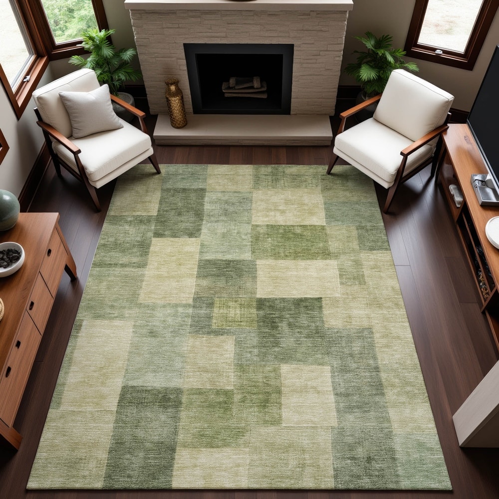 Premium Washable Super Soft Contempory Checker Mayfield Rug