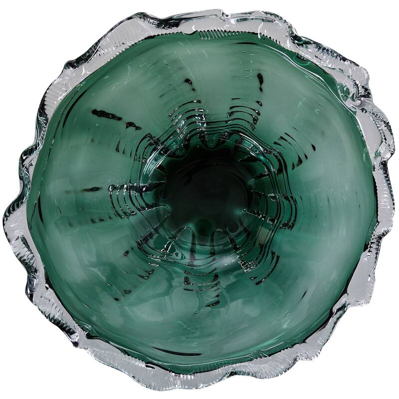 Cascade Petal Platter Scalloped Edge Glass Decorative Bowl for Home