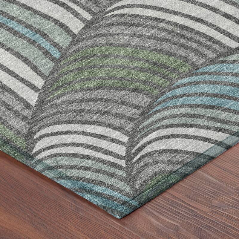 Machine Washable Indoor/ Outdoor Modern Parsons Chantille Rug