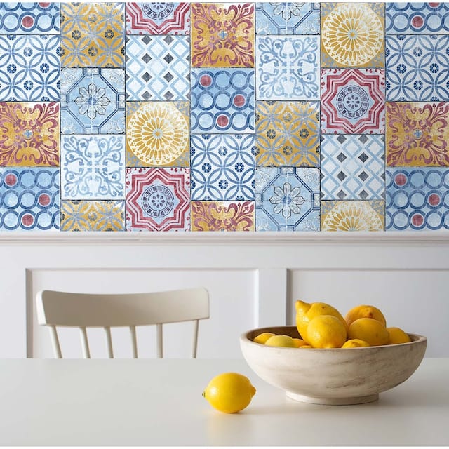 NextWall Moroccan Tile Peel and Stick Removable Wallpaper Overstock 31053546